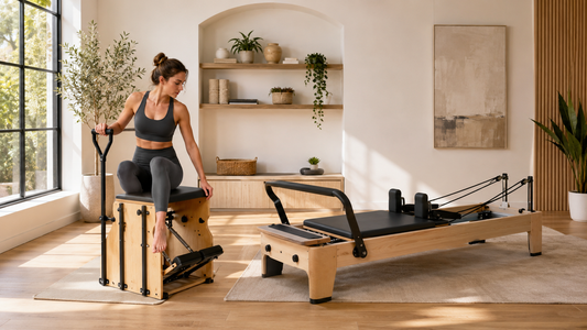 Home gym with Pilates Chair vs Reformer