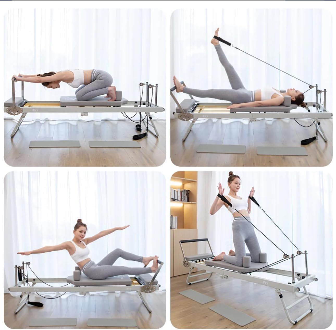 Pilates Reformer Machine Foldable At Home Gym Workout Core Bed Exercise Equipment