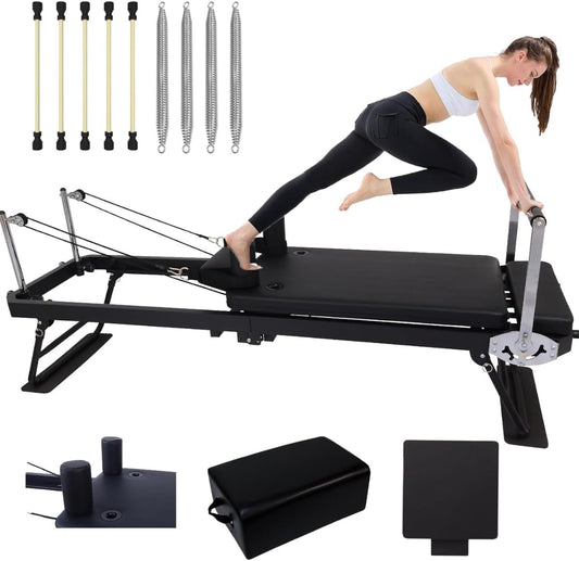 Pilates Reformer Machine Foldable At Home Gym Workout Core Bed Exercise Equipment